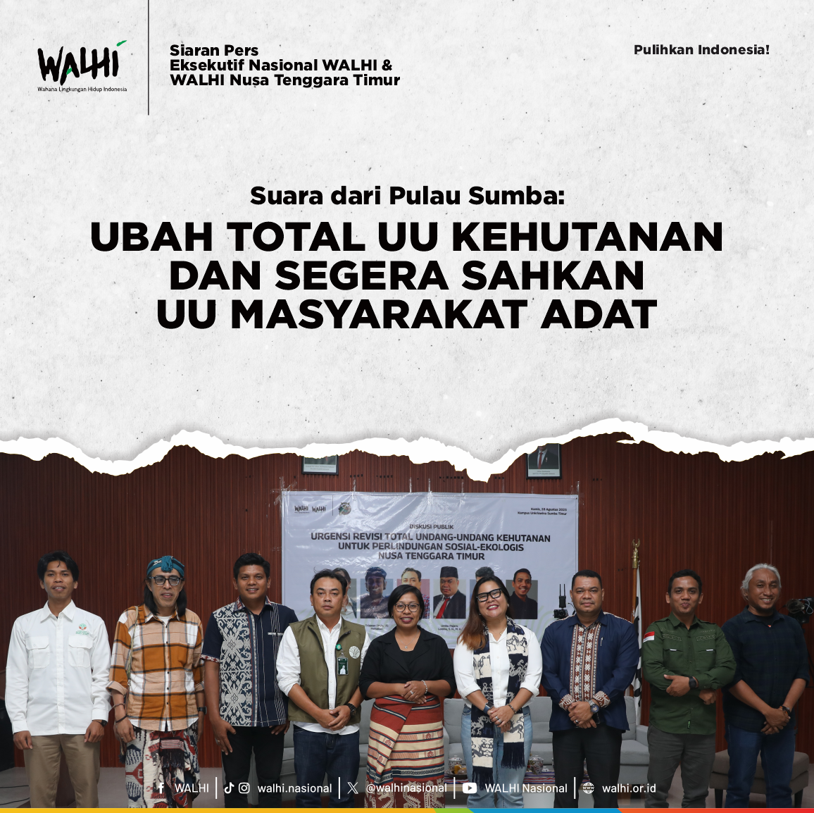 Suara dari Pulau Sumba: Ubah Total UU Kehutanan dan Segera Sahkan UU Masyarakat Adat
