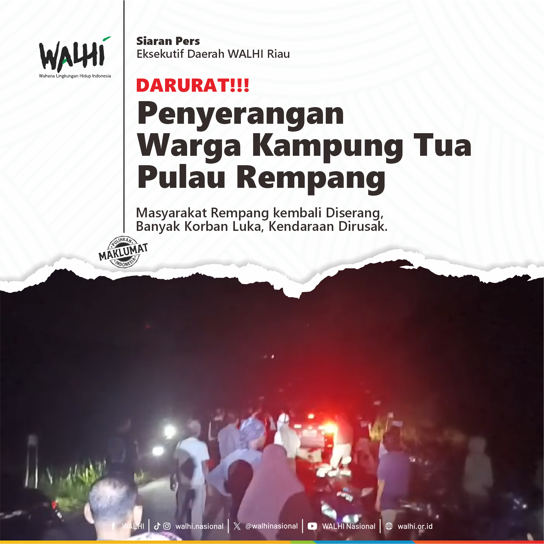 Darurat! Penyerangan Warga Kampung Tua Pulau Rempang