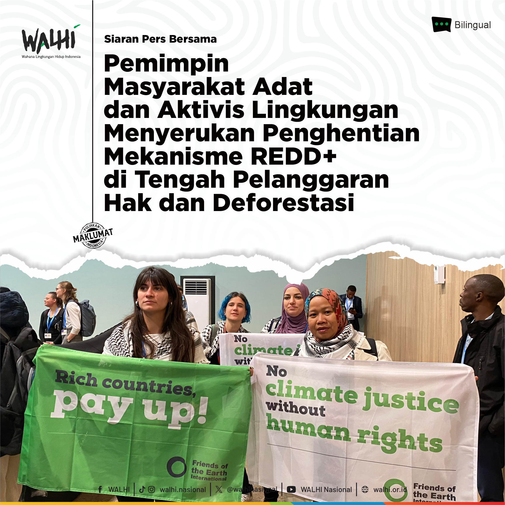 Pemimpin Masyarakat Adat dan Aktivis Lingkungan Menyerukan Penghentian Mekanisme REDD+ di Tengah Pelanggaran Hak dan Deforestasi