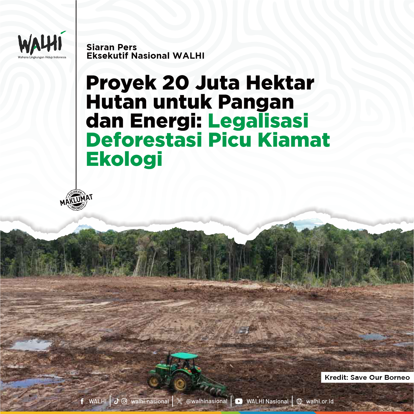 Proyek 20 Juta Hektar Hutan untuk Pangan dan Energi: Legalisasi Deforestasi Picu Kiamat Ekologi
