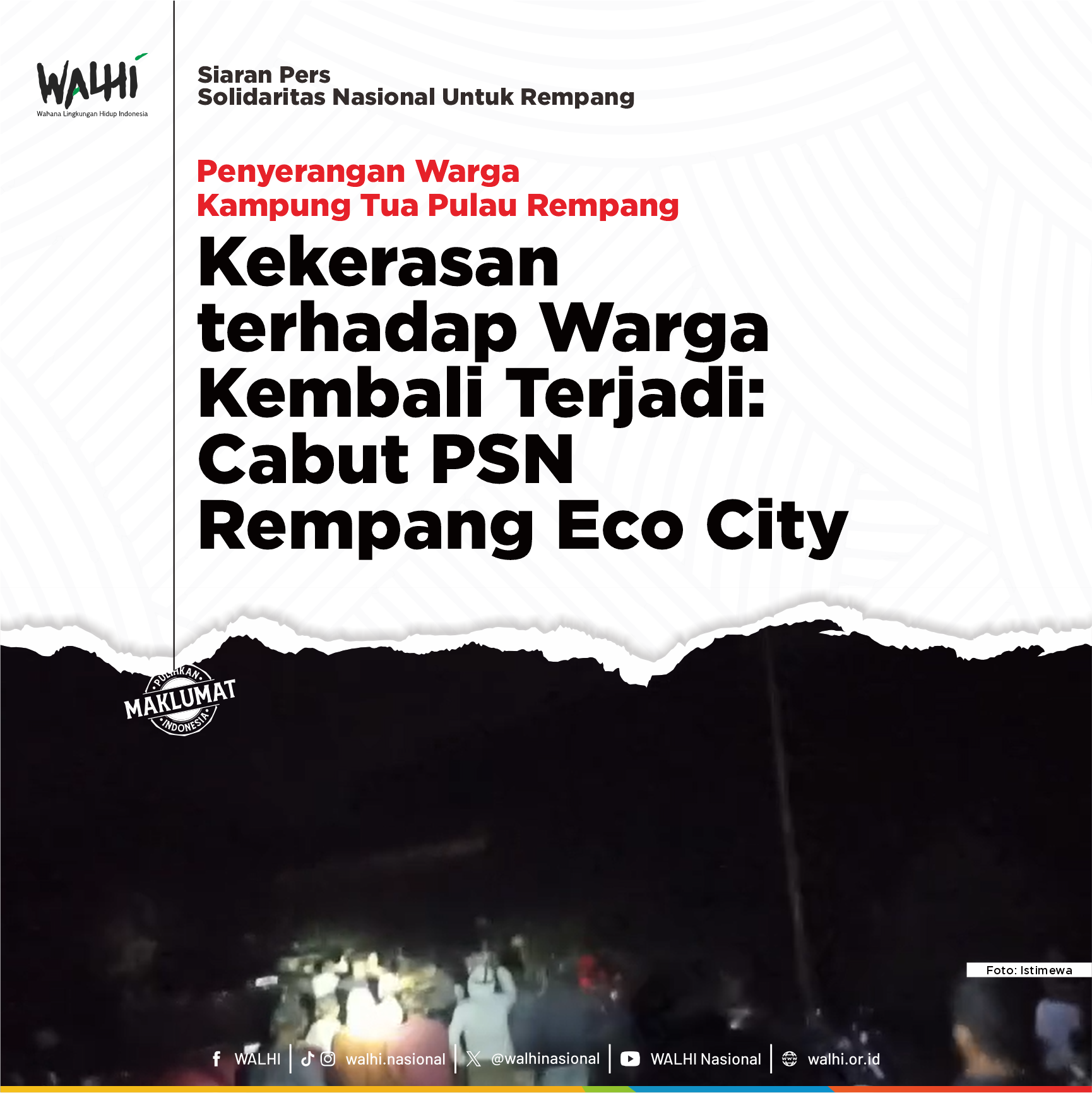 Kekerasan terhadap Warga Kembali Terjadi: Cabut PSN Rempang Eco City