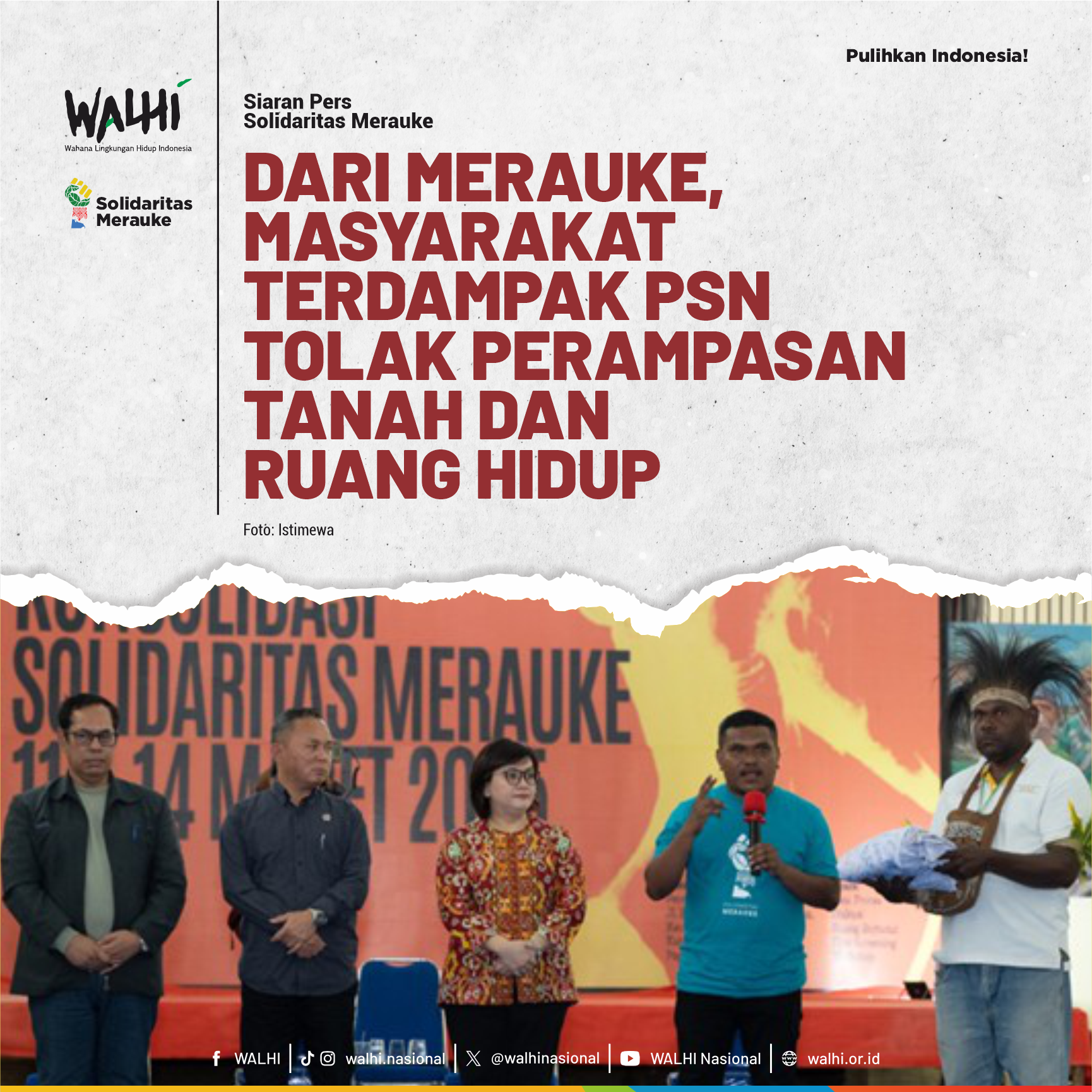 Dari Merauke, Masyarakat Terdampak PSN Tolak Perampasan Tanah dan Ruang Hidup