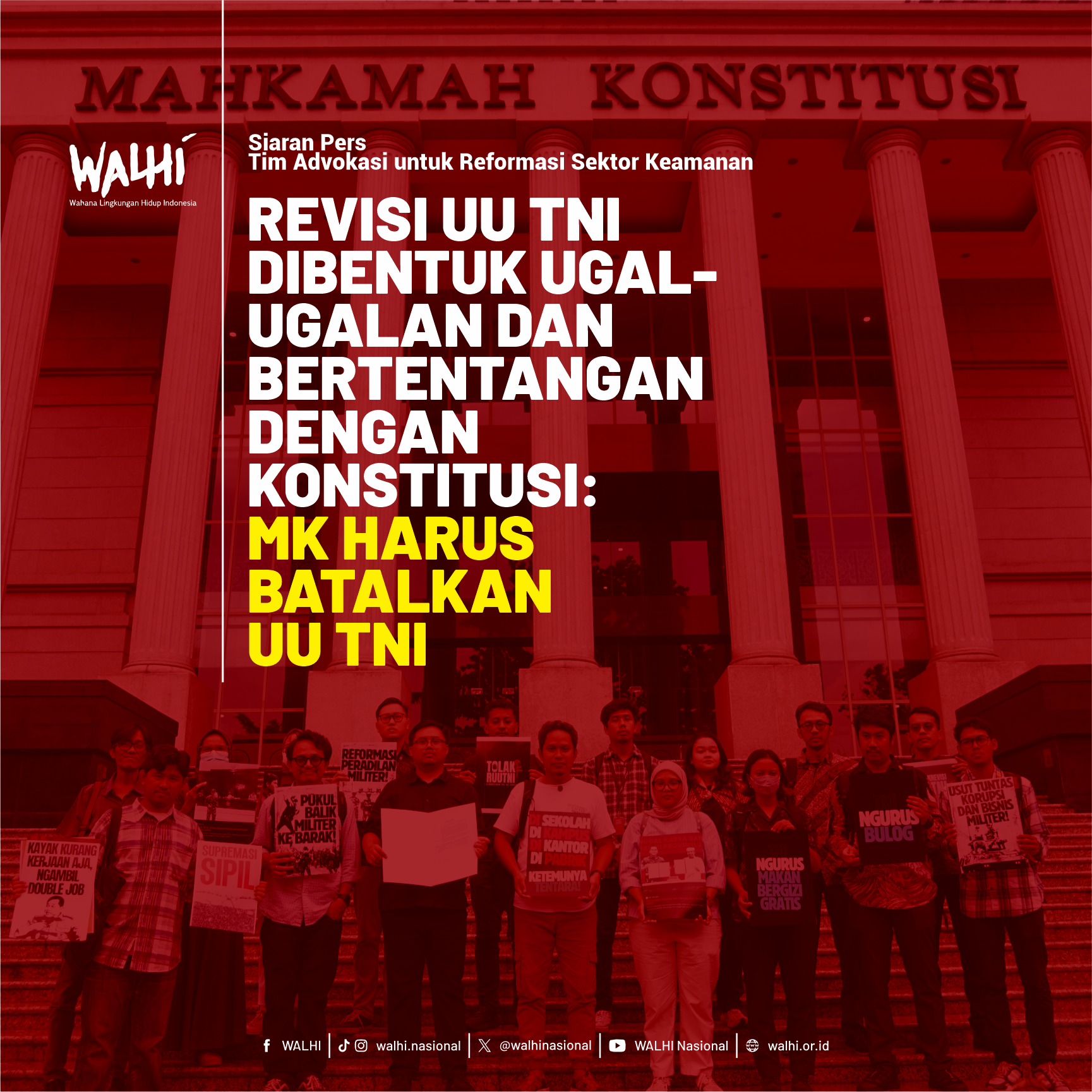 Revisi UU TNI dibentuk Ugal-ugalan dan Bertentangan dengan Konstitusi: MK Harus Batalkan UU TNI