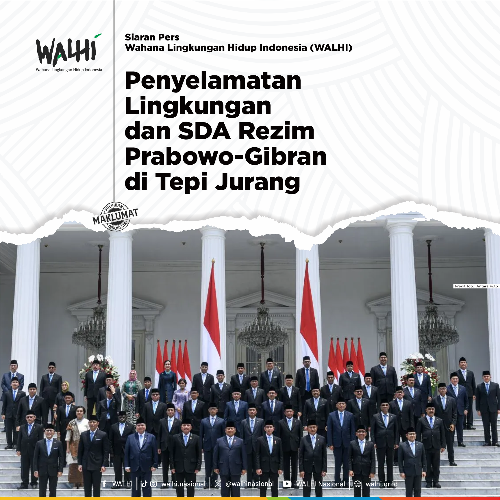 Penyelamatan Lingkungan dan SDA Rezim Prabowo Gibran di Tepi Jurang
