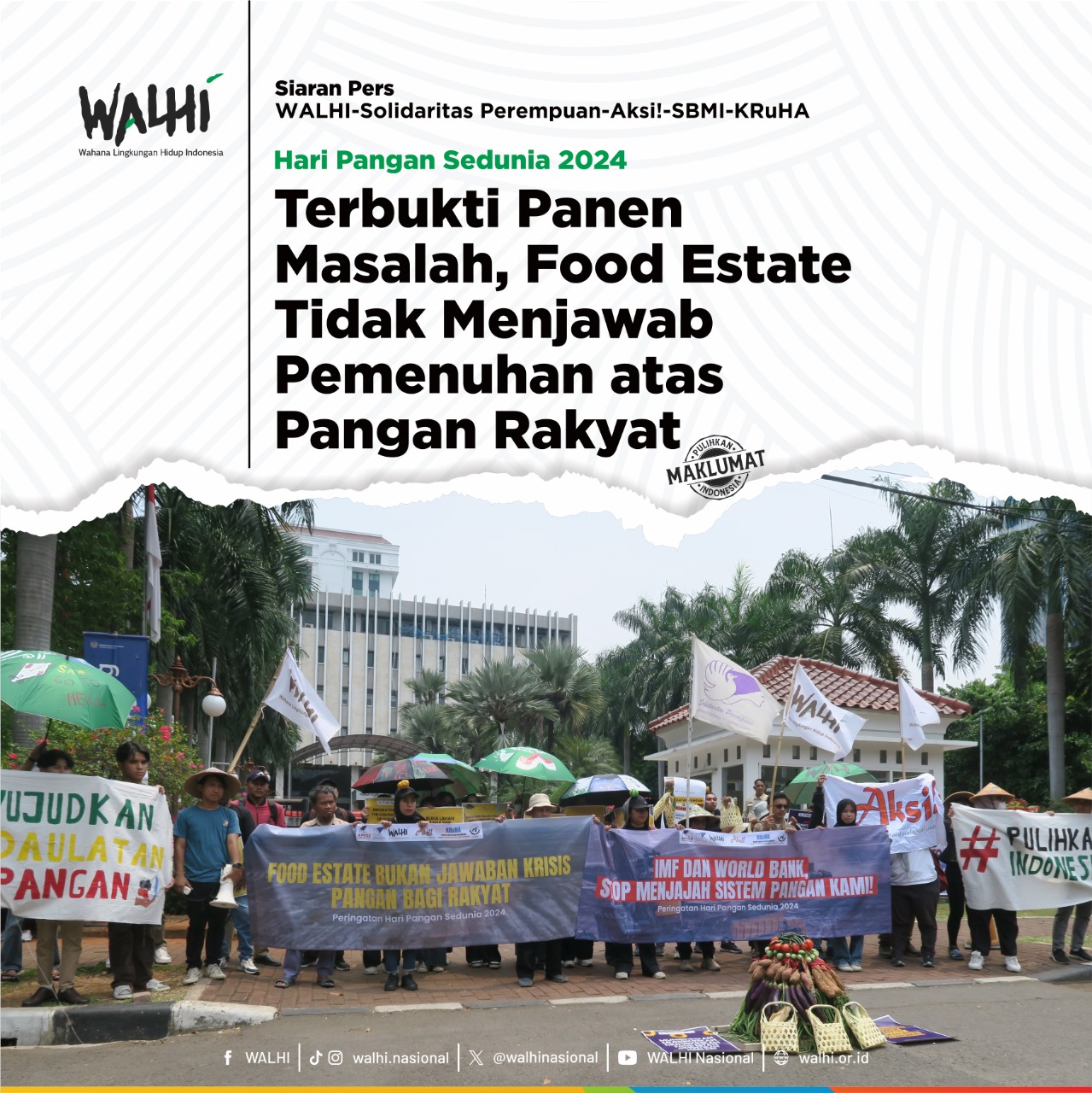 Hari Pangan Sedunia: Terbukti Panen Masalah, Food Estate Tidak Menjawab Pemenuhan atas Pangan Rakyat