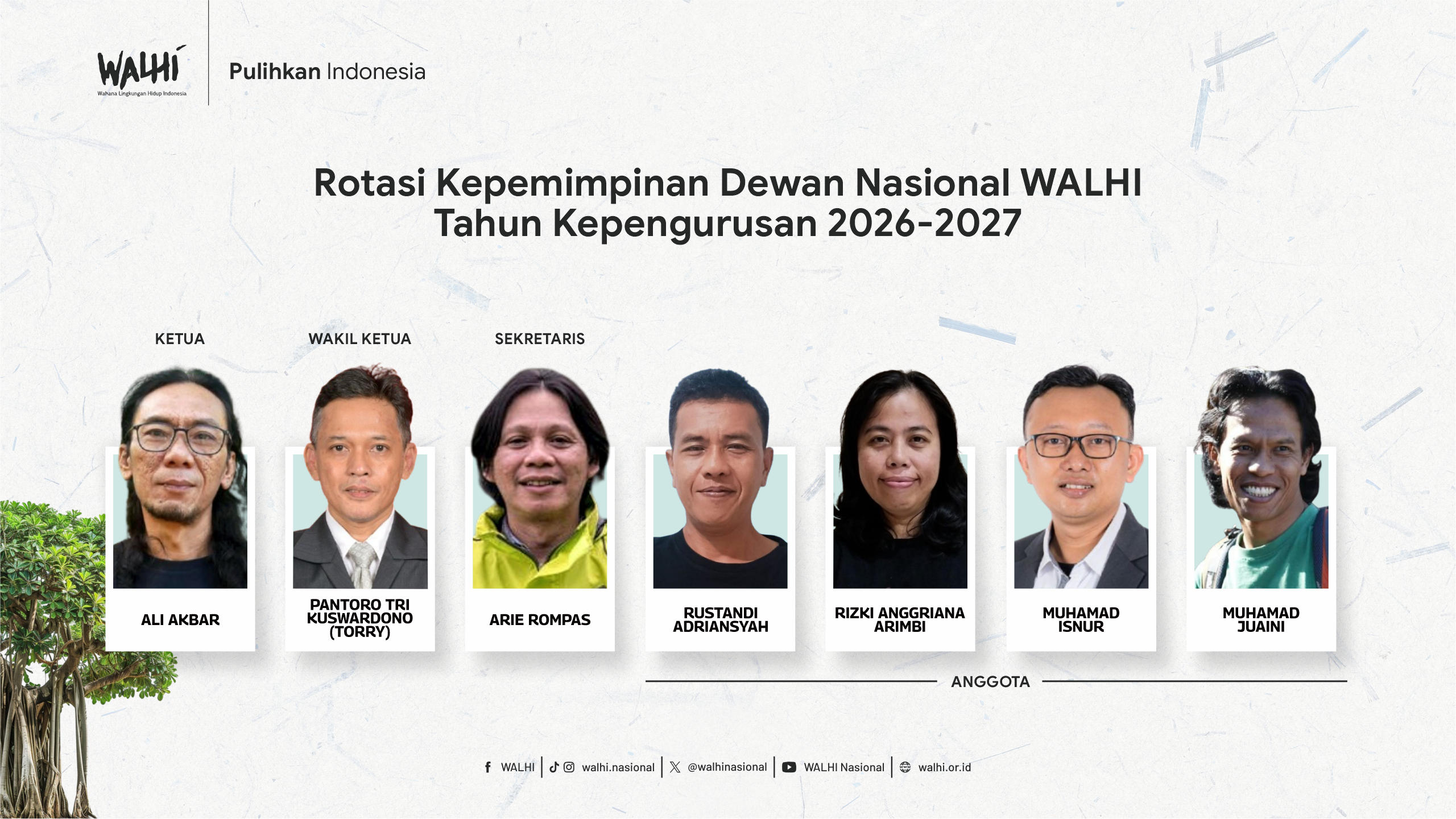 Rotasi Kepemimpinan Dewan Nasional WALHI Tahun Kepengurusan 2026-2027