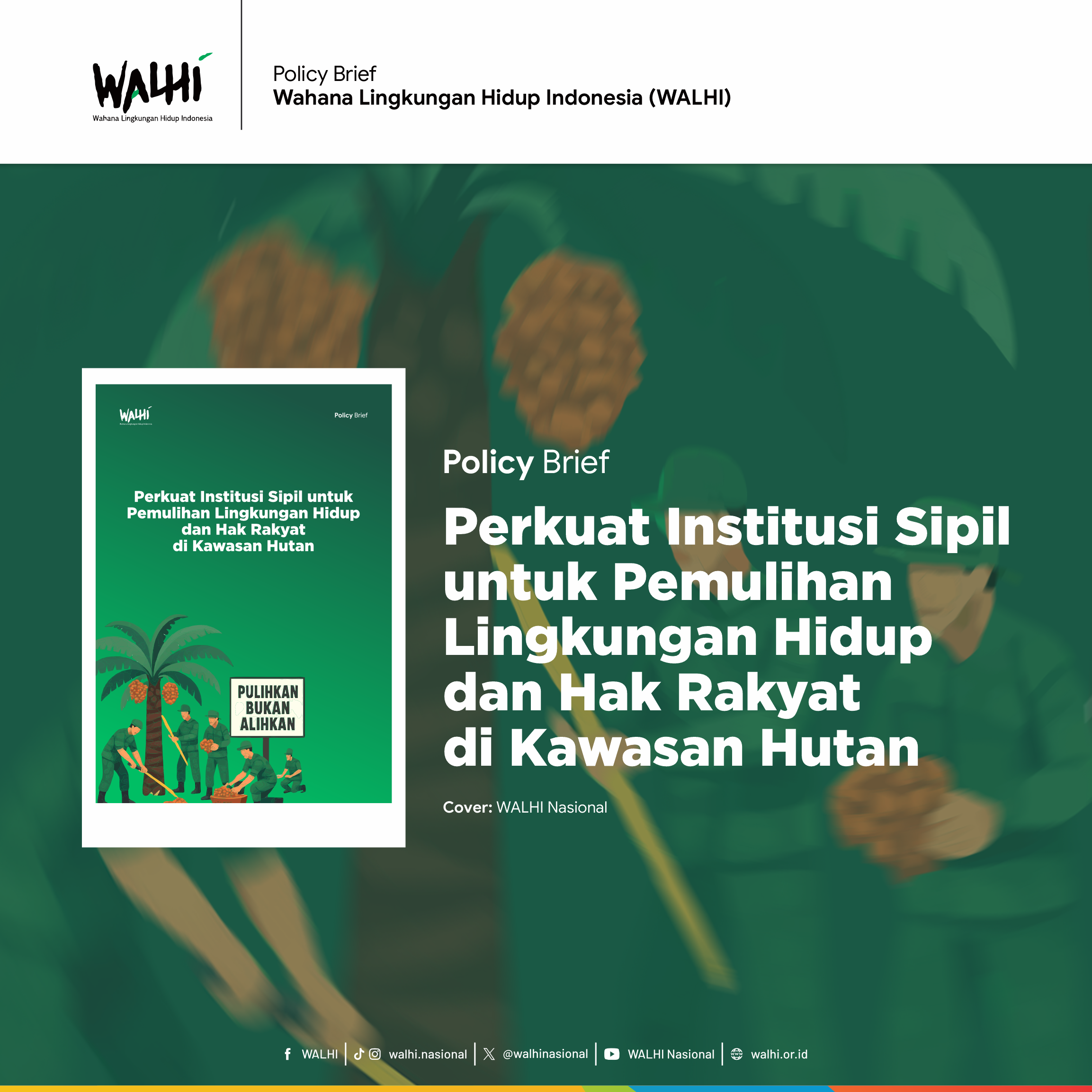 Policy Brief Perkuat Institusi Sipil untuk Pemulihan Lingkungan Hidup dan Hak Rakyat di Kawasan Hutan