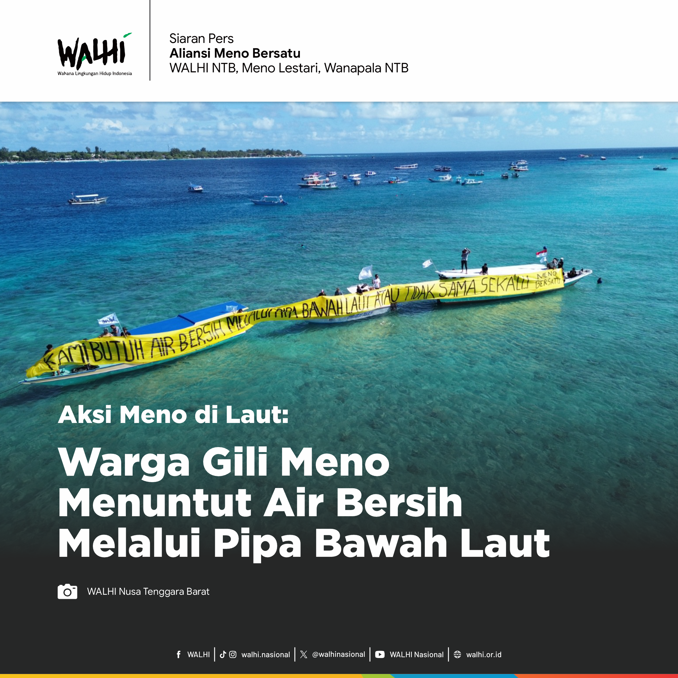 Aksi Meno di Laut: Warga Gili Meno Menuntut Air Bersih Melalui Pipa Bawah Laut