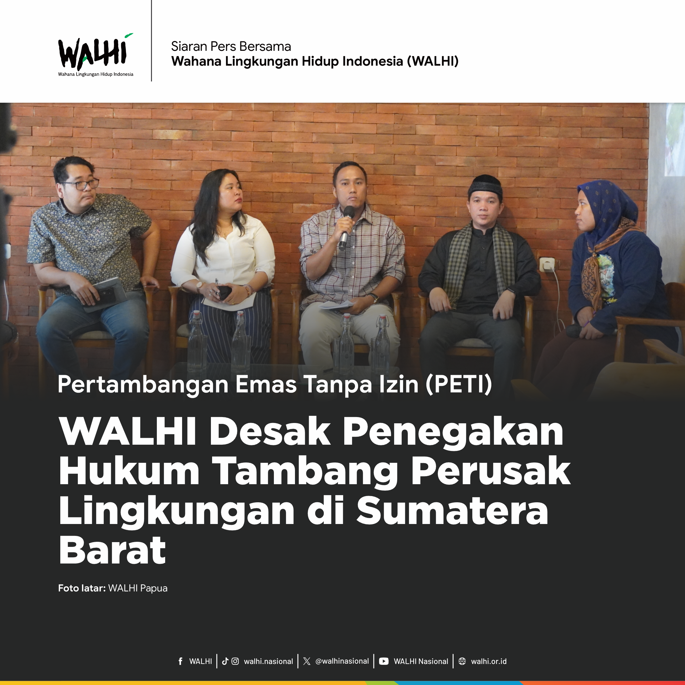 WALHI Desak Penegakan Hukum Tambang Perusak Lingkungan di Sumatera Barat
