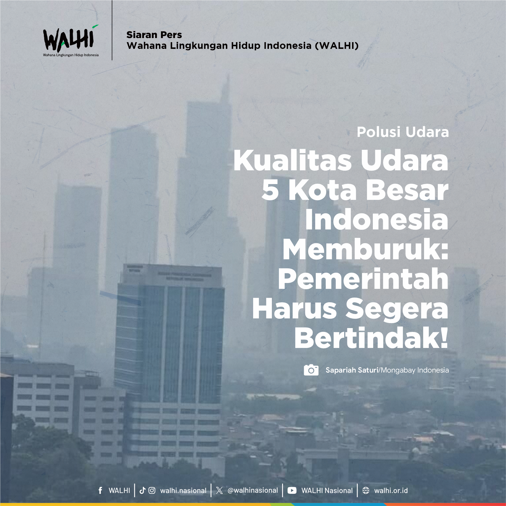 Kualitas Udara 5 Kota Besar Indonesia Memburuk: Pemerintah Harus Segera Bertindak
