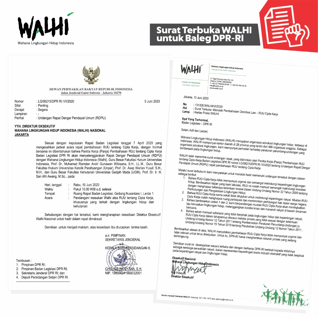 Surat Terbuka WALHI- Menolak Pembahasan Omnibus Law – RUU Cipta Kerja