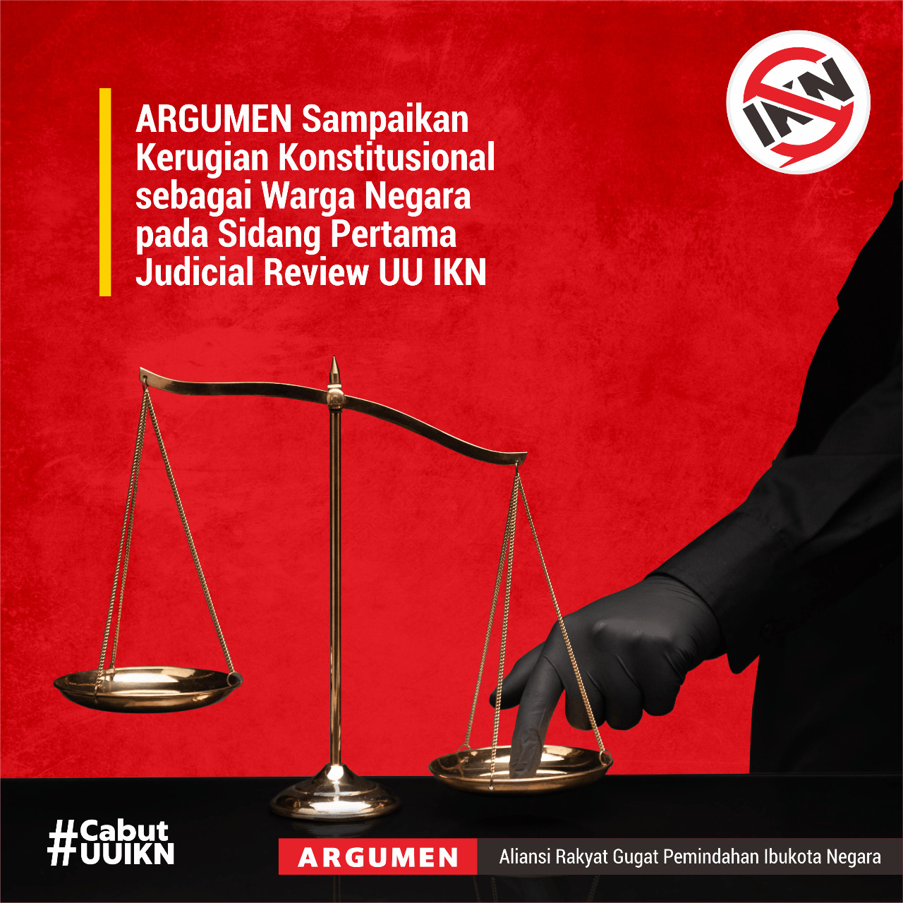 ARGUMEN Sampaikan Kerugian konstitusional Sebagai Warga Negara Pada Panggilan Sidang Pertama Judicial Review UU IKN