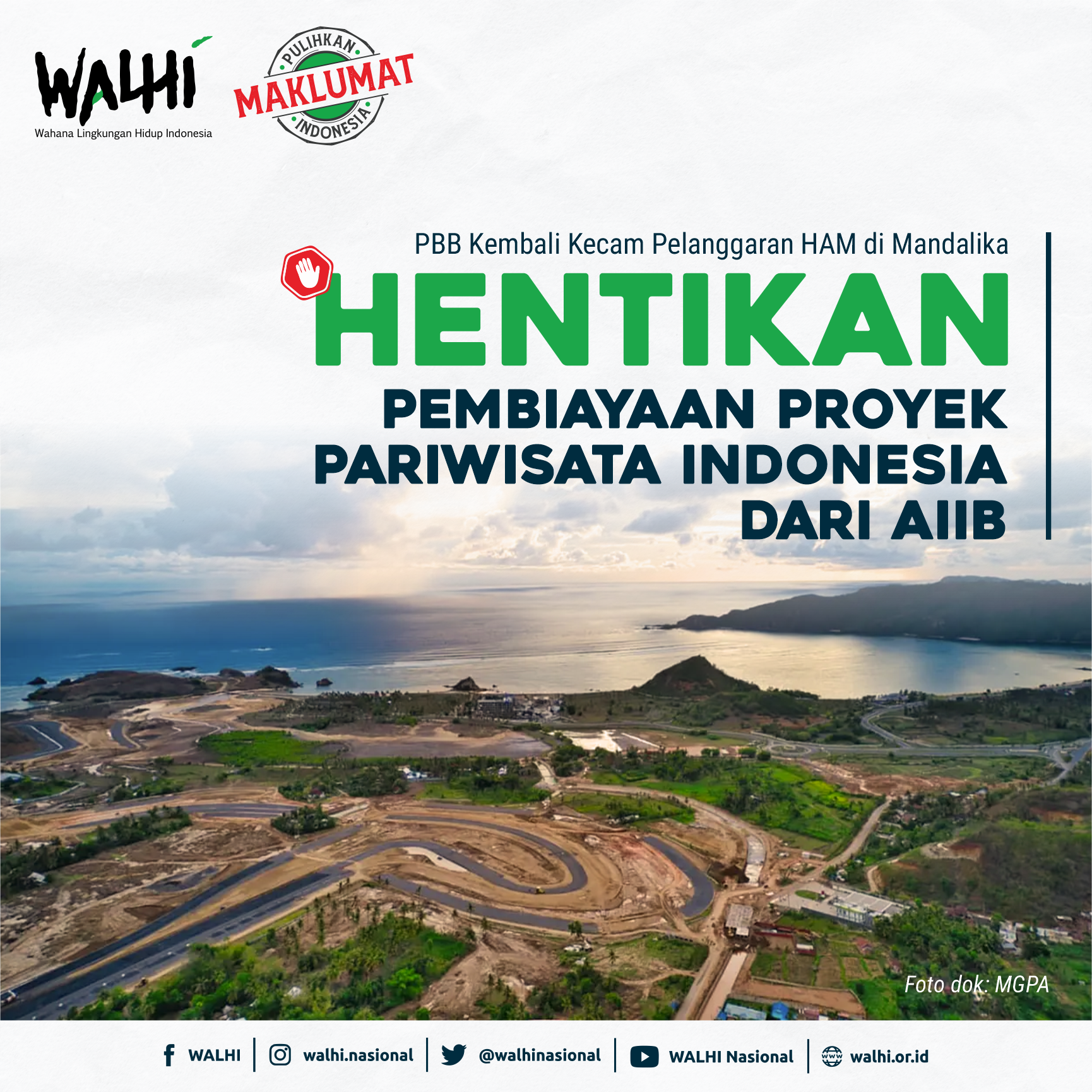 PBB Kembali Kecam Pelanggaran HAM di Mandalika, NGO Menuntut Dihentikannya Pembiayaan Proyek Pariwisata Indonesia yang Didanai AIIB
