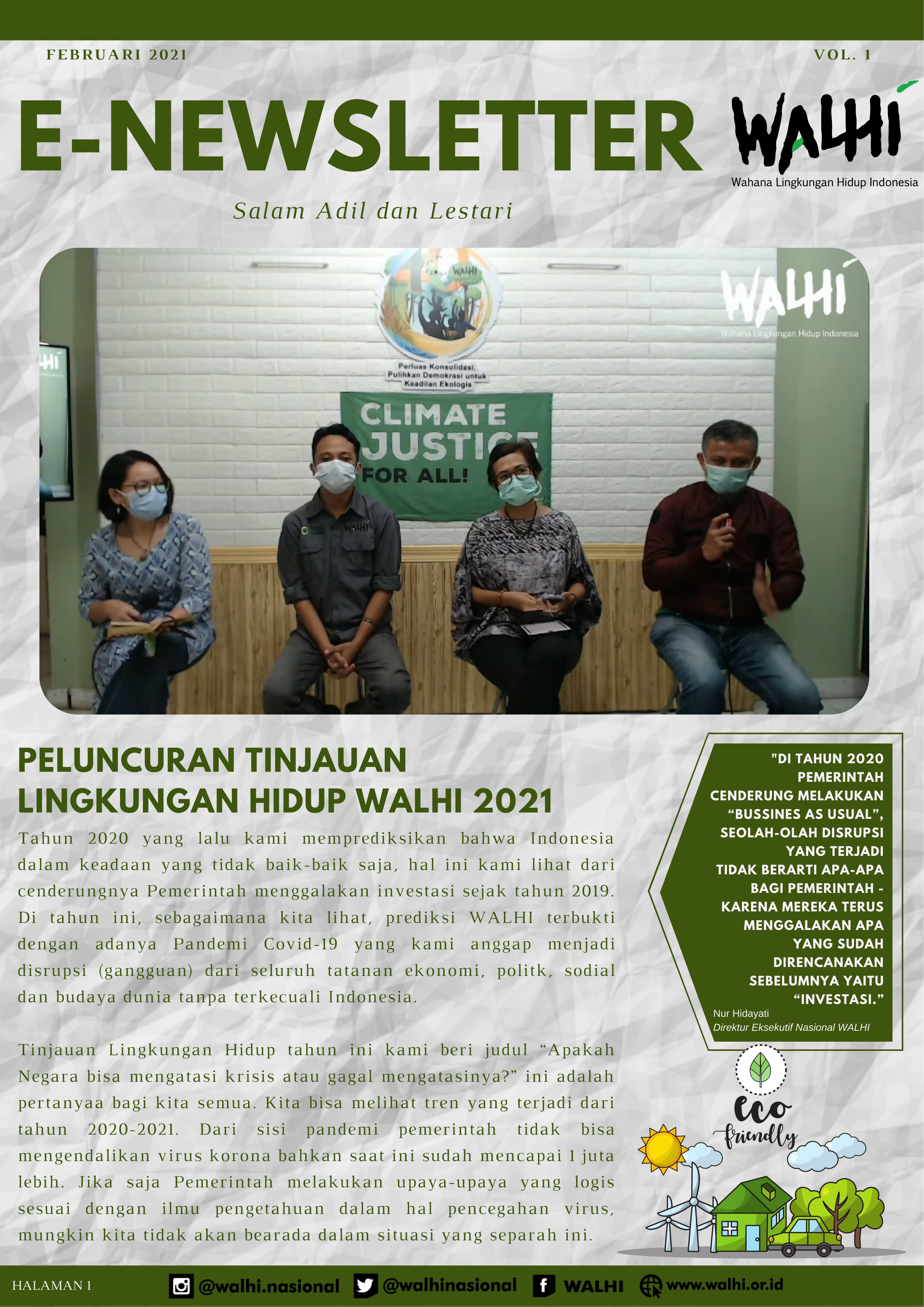E-Newsletter WALHI Februari 2021 Volume 1