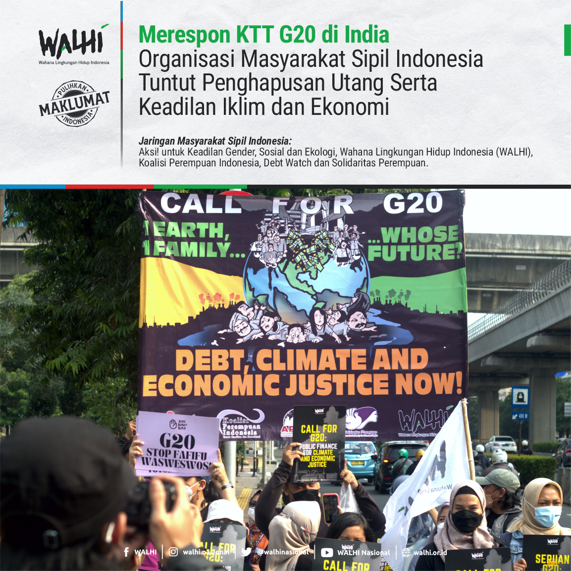 Merespon KTT G20 di India Organisasi Masyarakat Sipil Indonesia Tuntut Penghapusan Utang Serta Keadilan Iklim dan Ekonomi