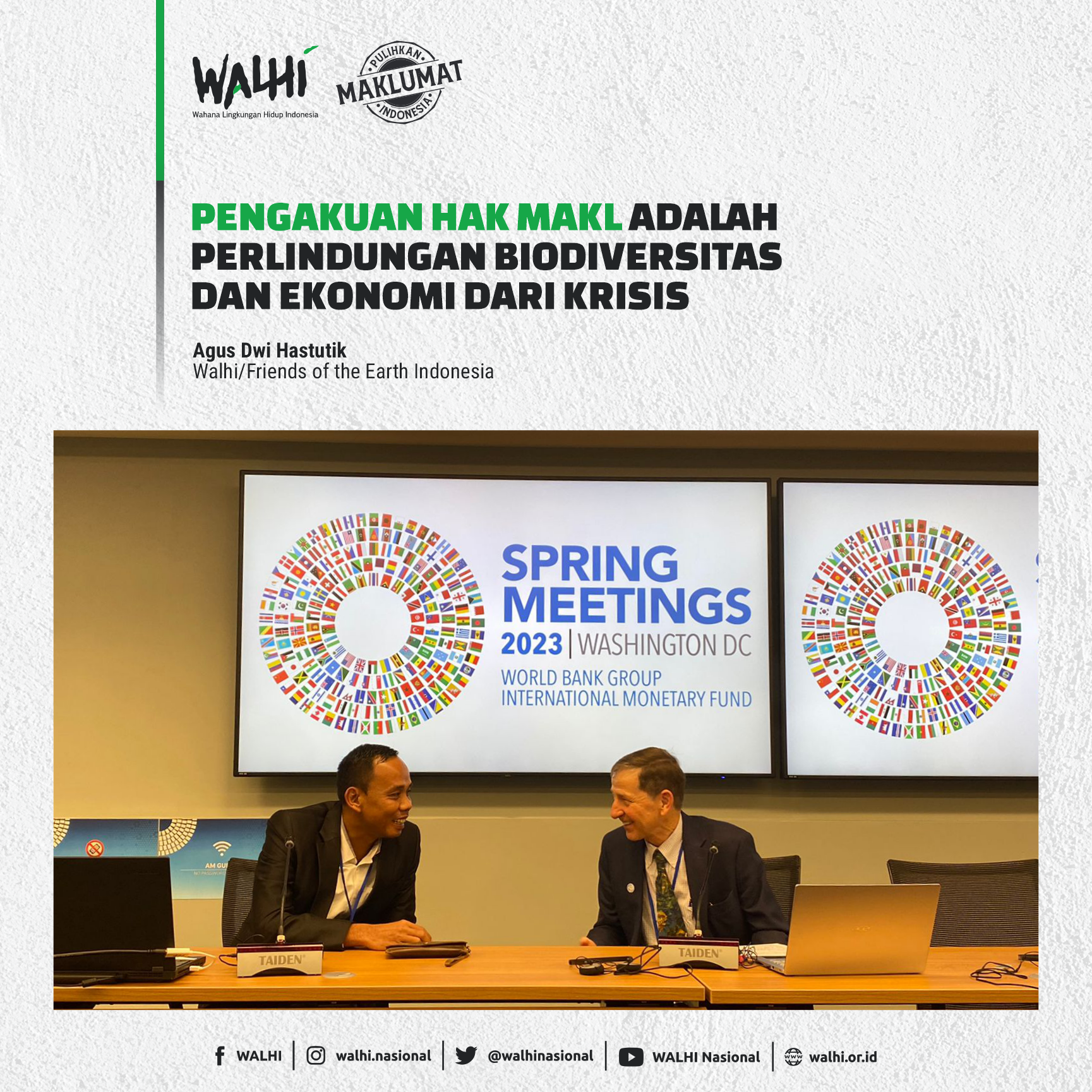 Pengakuan Hak Masyarakat Adat dan Komunitas Lokal adalah Perlindungan Biodiversitas dan Ekonomi dari Krisis