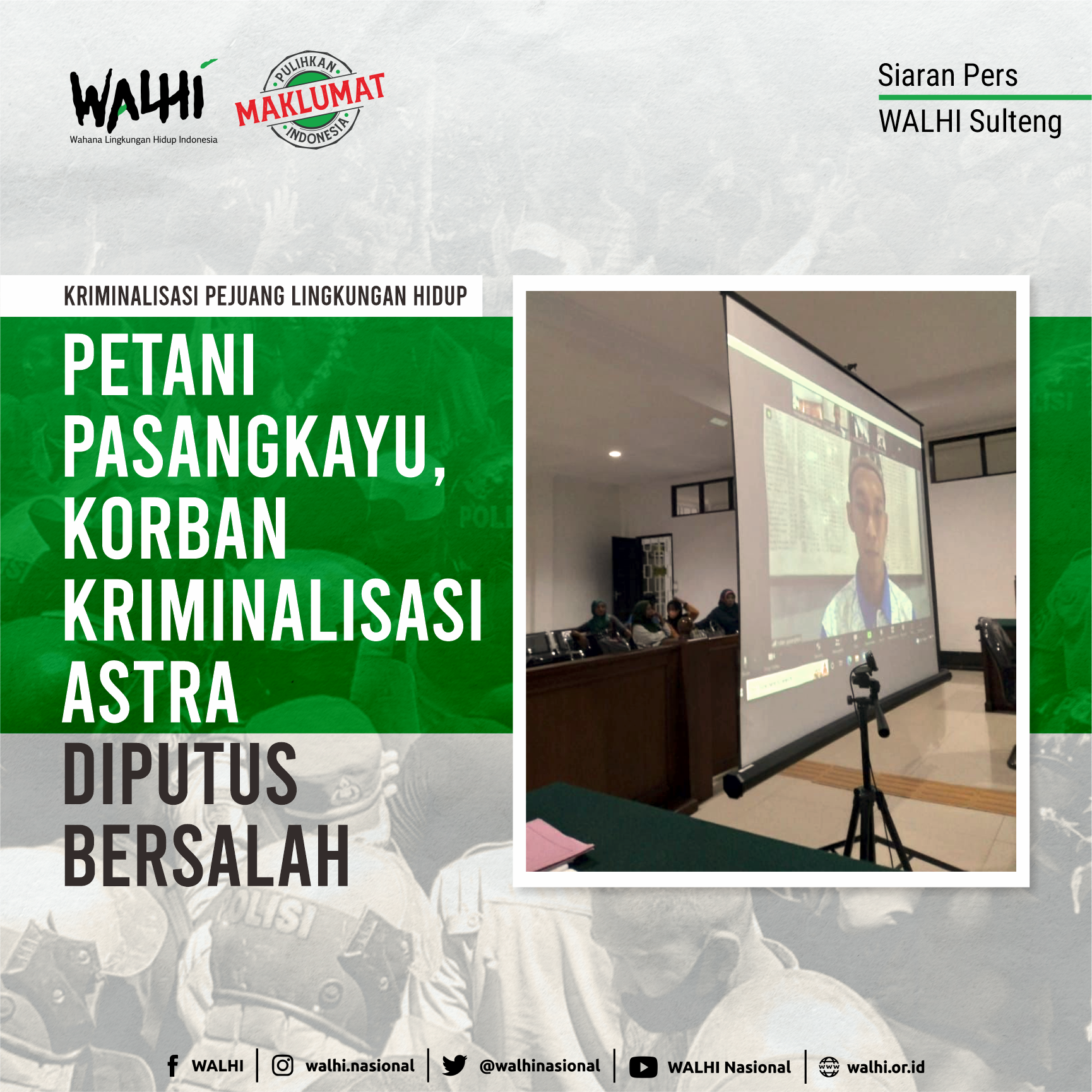 Petani Pasangkayu, Korban Kriminalisasi ASTRA Diputus Bersalah