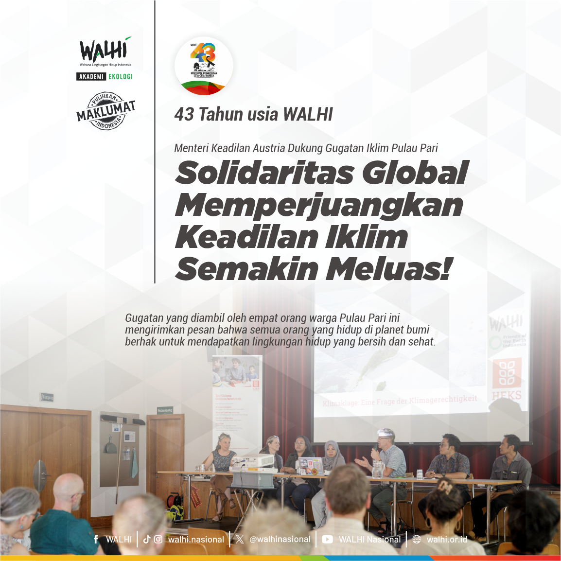 Menteri Keadilan Austria Dukung Gugatan Iklim Pulau Pari, Solidaritas Global Semakin Meluas