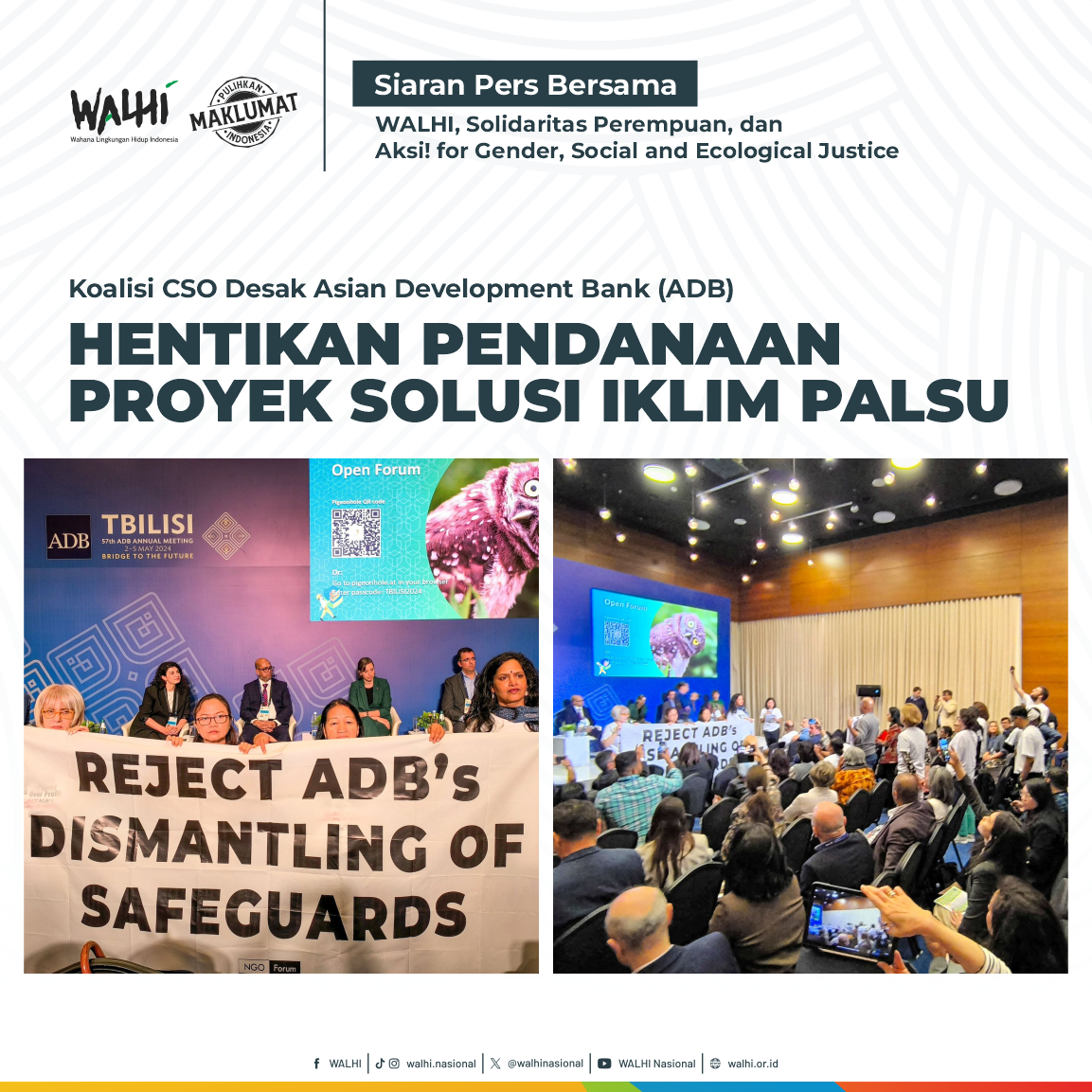 Koalisi CSO Desak Asian Development Bank (ADB) Hentikan Pendanaan Proyek Solusi Iklim Palsu