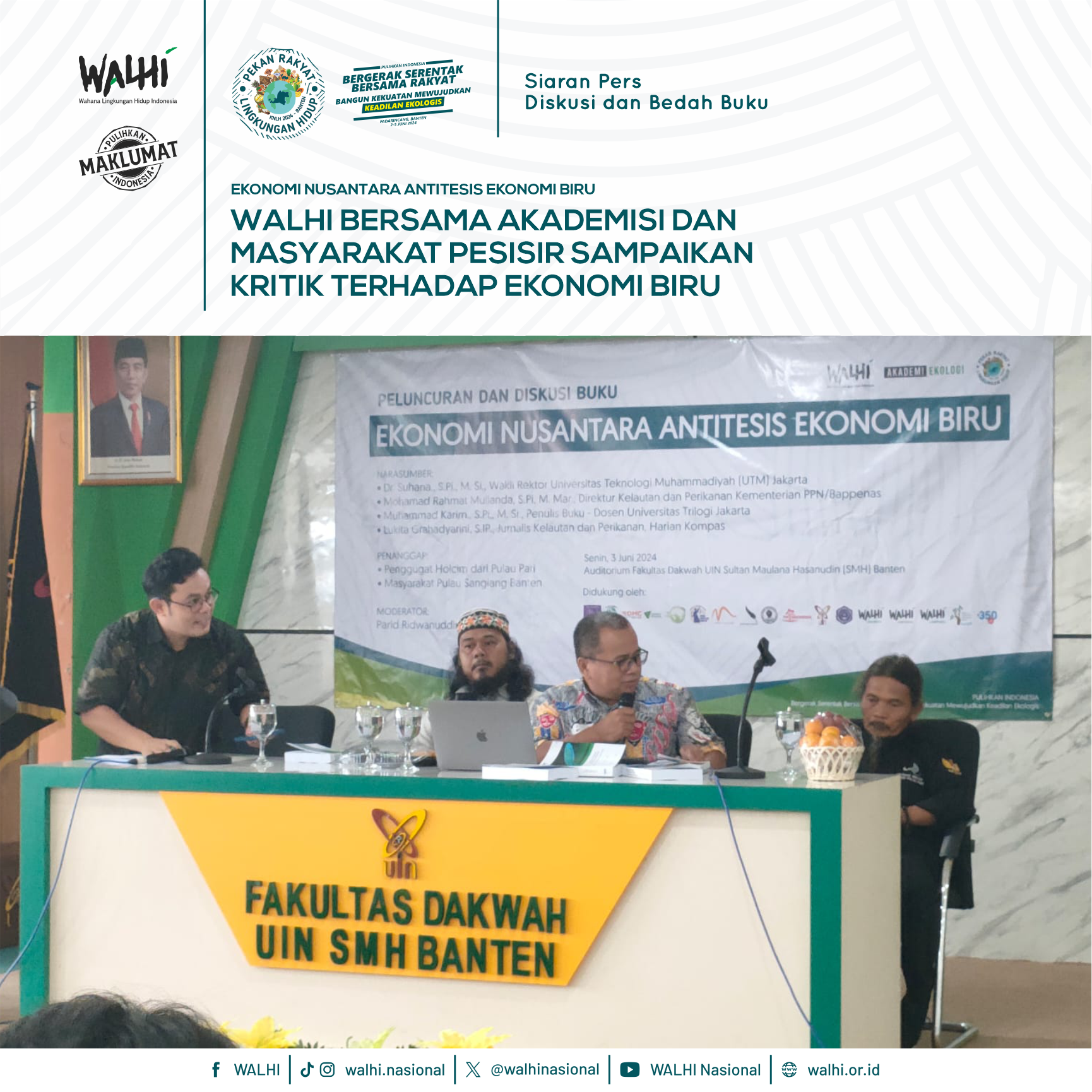 WALHI bersama Akademisi dan Masyarakat Pesisir Sampaikan Kritik terhadap Ekonomi Biru
