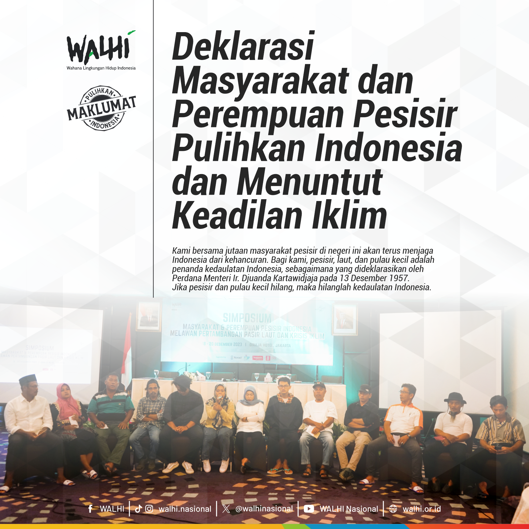 Deklarasi Masyarakat dan Perempuan Pesisir Pulihkan Indonesia dan Menuntut Keadilan Iklim