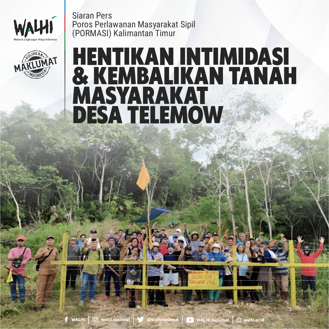 Hentikan Intimidasi & Kembalikan Tanah Masyarakat Desa Telemow