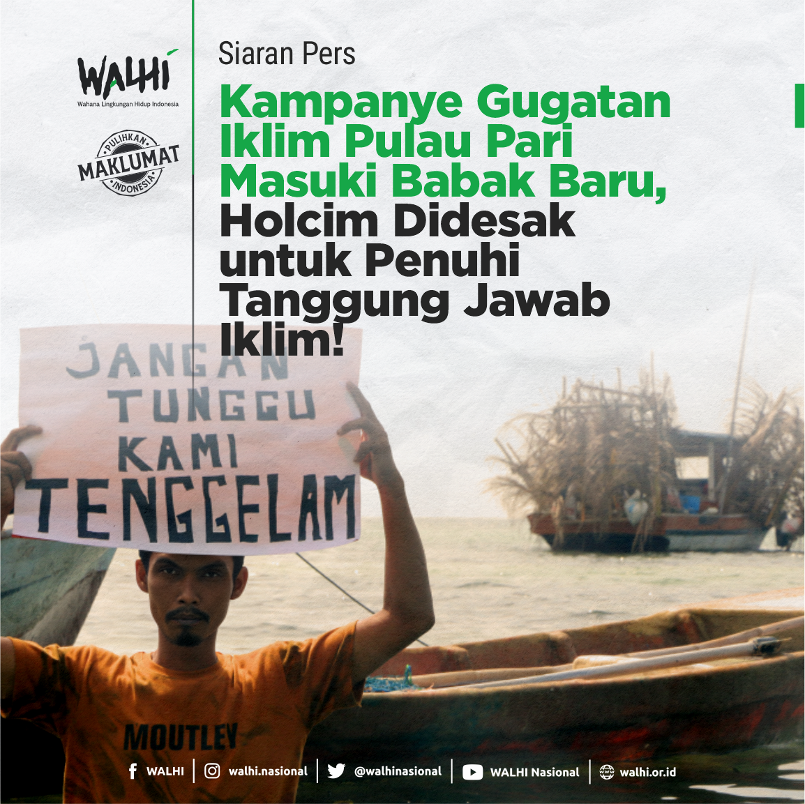 Kampanye Gugatan Iklim Pulau Pari Masuki Babak Baru, Holcim Didesak untuk Penuhi Tanggung Jawab Iklim
