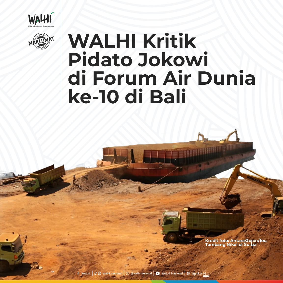 WALHI Kritik Pidato Jokowi di Forum Air Dunia ke-10 di Bali