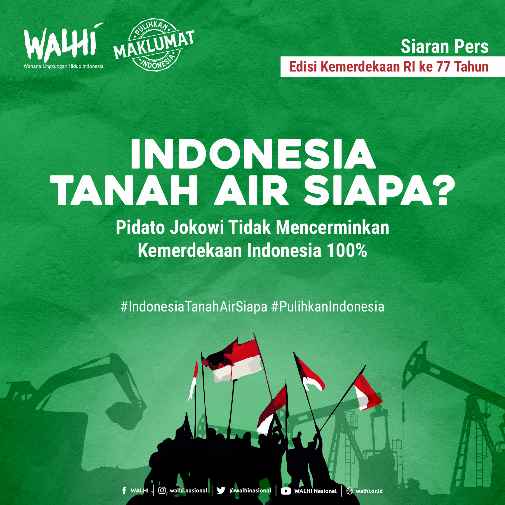 Indonesia Tanah Air Siapa? Pidato Jokowi tidak mencerminkan kemerdekaan Indonesia 100%