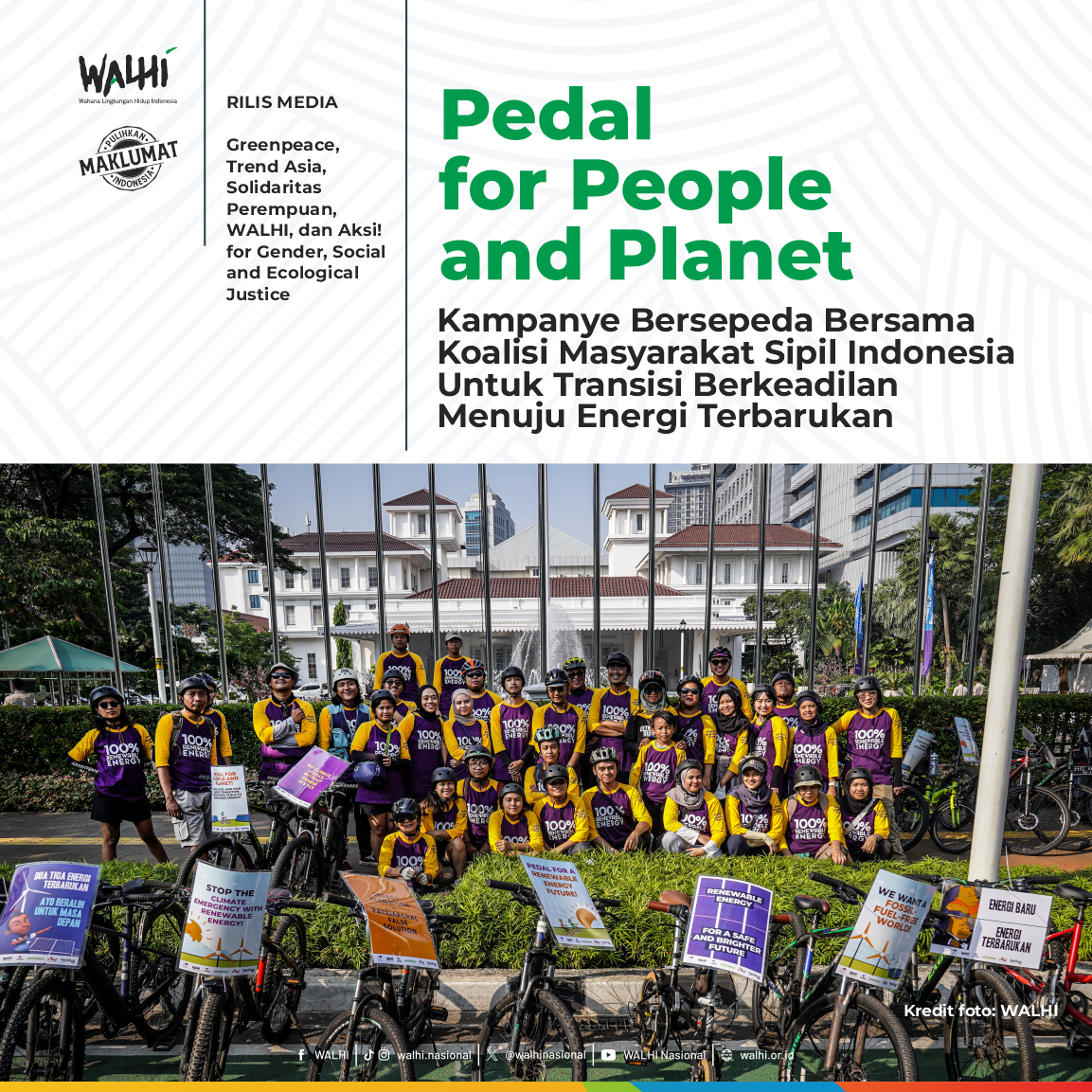 Pedal For People And Planet: Kampanye Bersepeda Bersama Koalisi Masyarakat Sipil Indonesia Untuk Transisi Berkeadilan Menuju Energi Terbarukan