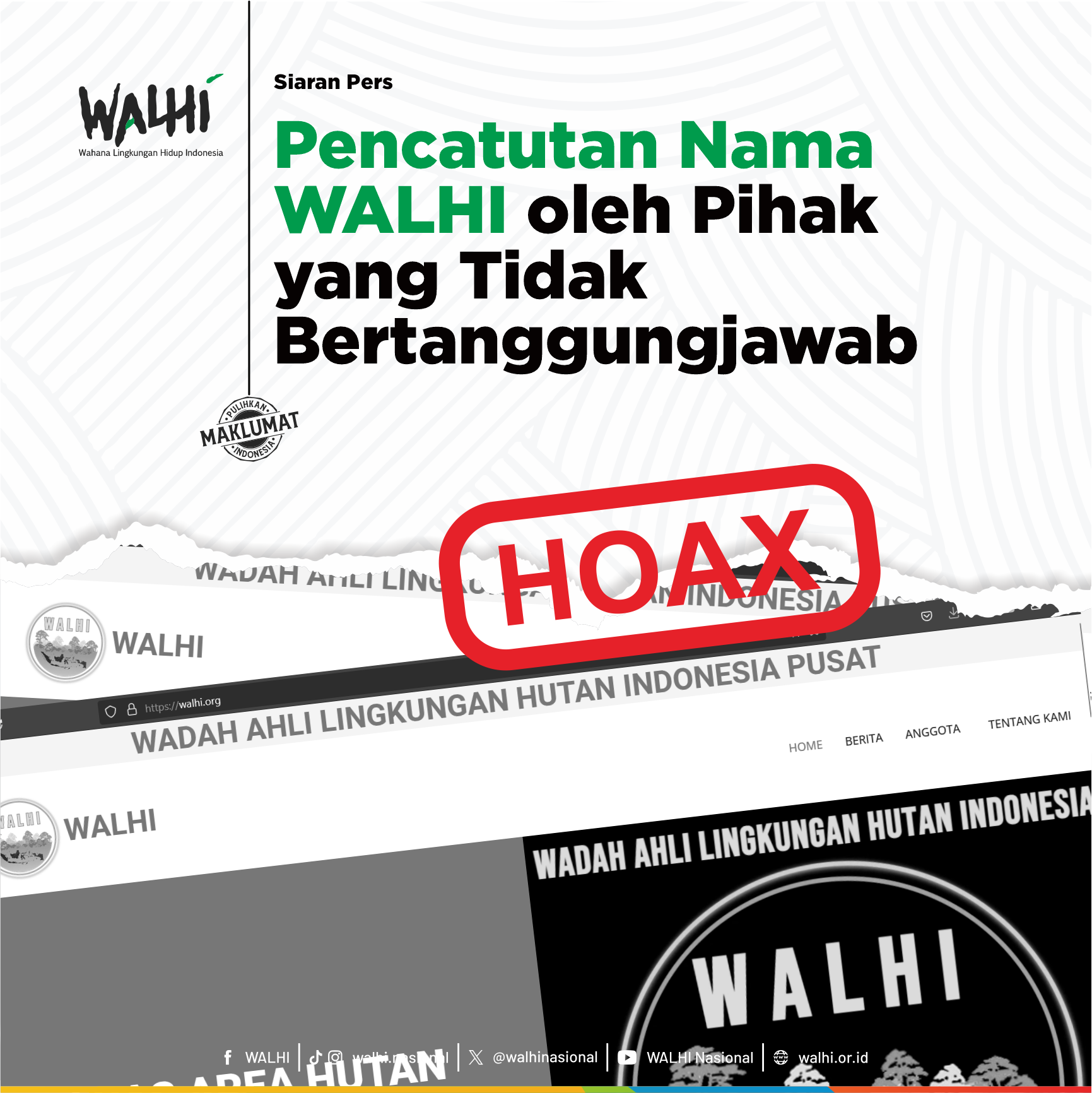 Pencatutan Nama WALHI oleh Pihak yang Tidak Bertanggungjawab