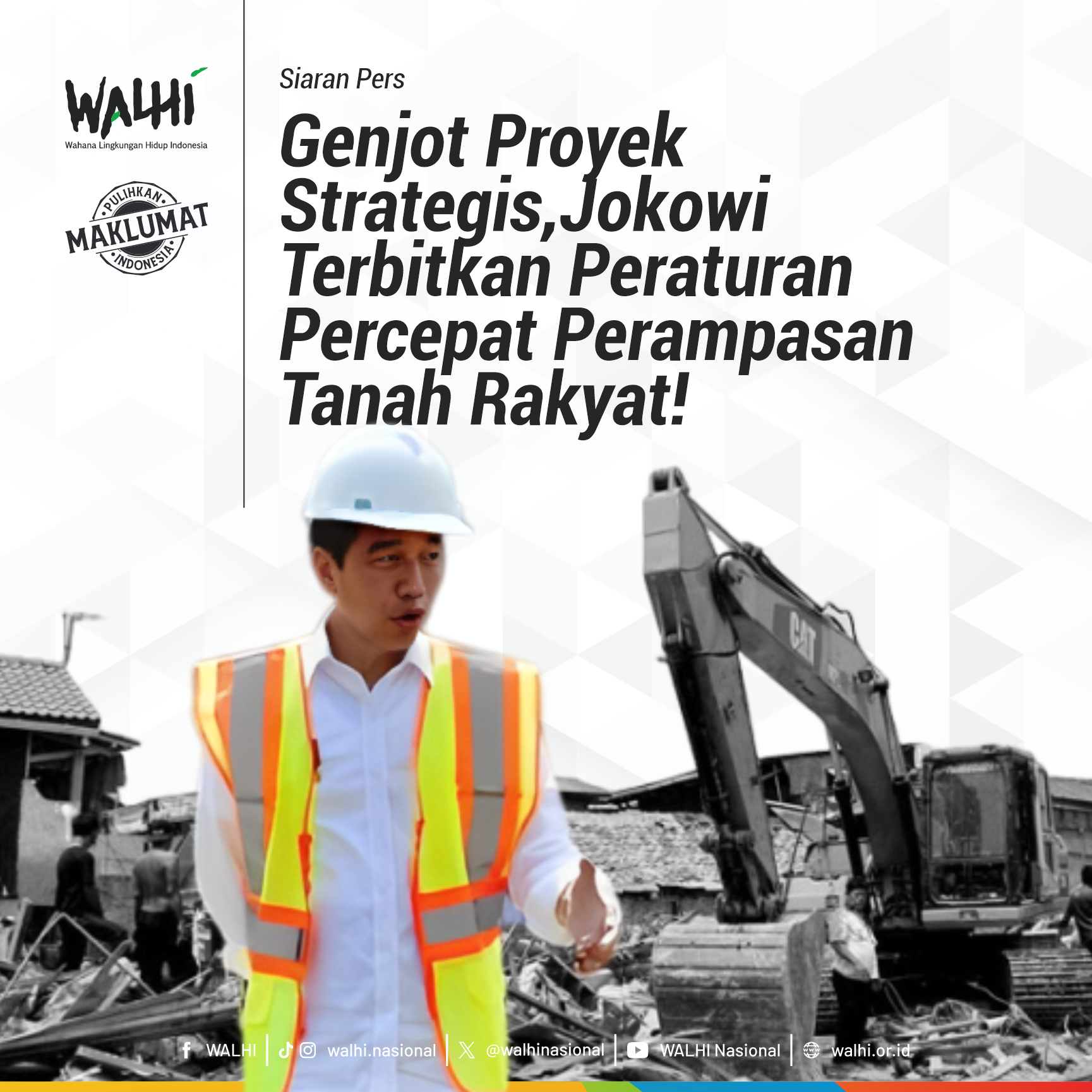 Demi Genjot Proyek Strategis, Jokowi Terbitkan Peraturan Percepat Perampasan Tanah Rakyat