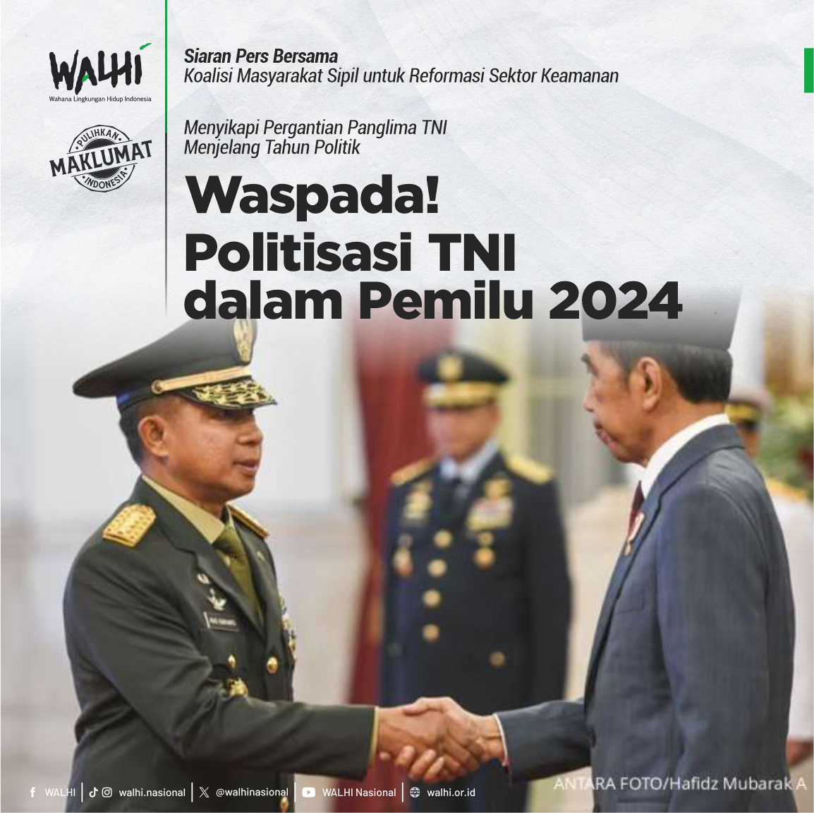 Waspadai Politisasi TNI dalam Pemilu 2024