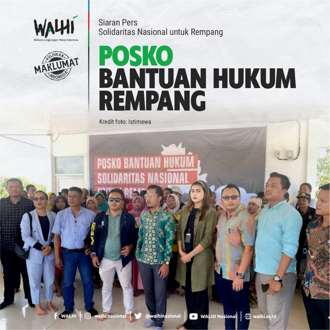 Solidaritas Nasional untuk Rempang Buka Posko Bantuan Hukum di Rempang
