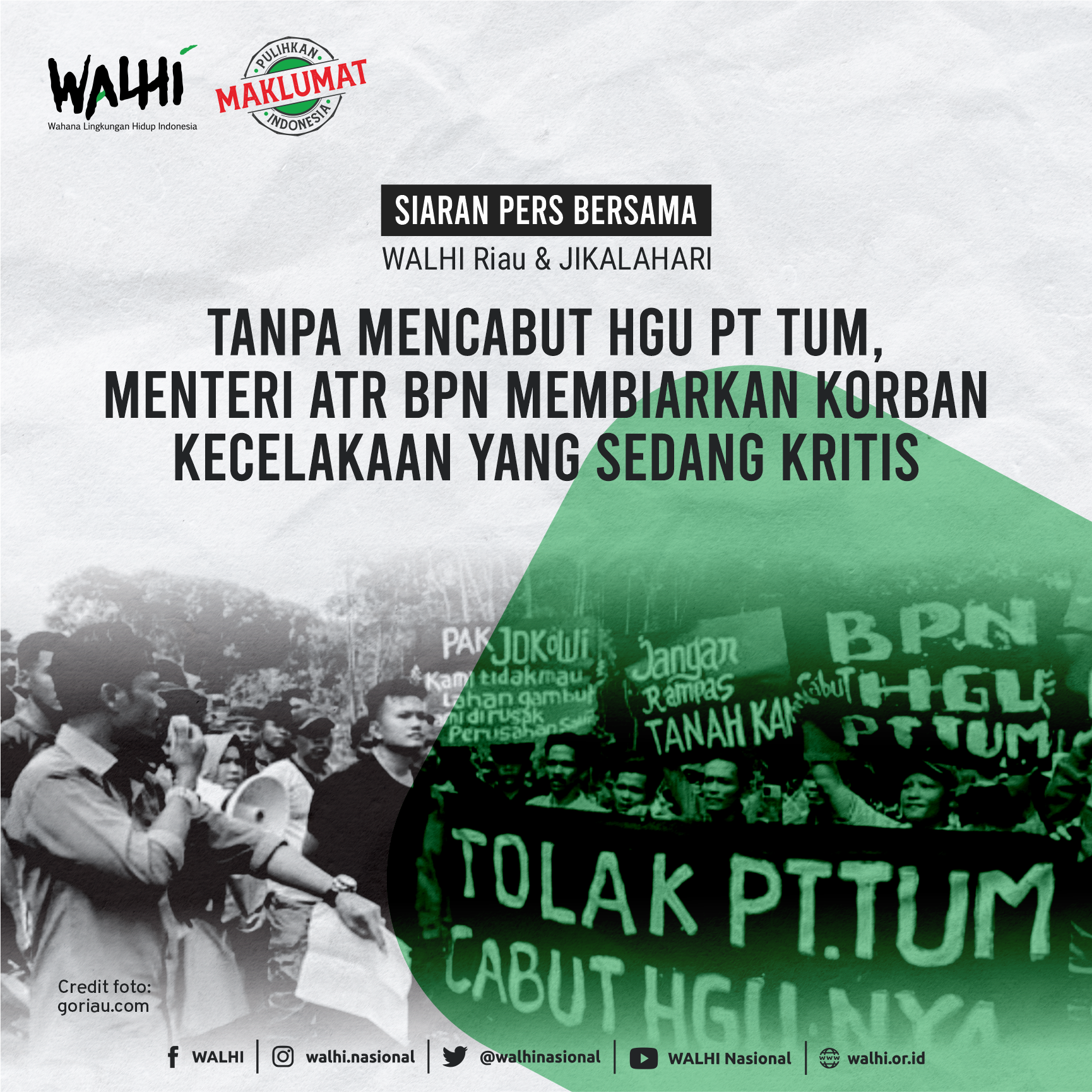 Tanpa Mencabut HGU PT TUM, Menteri ATR/BPN Membiarkan Korban Kecelakaan yang Sedang Kritis