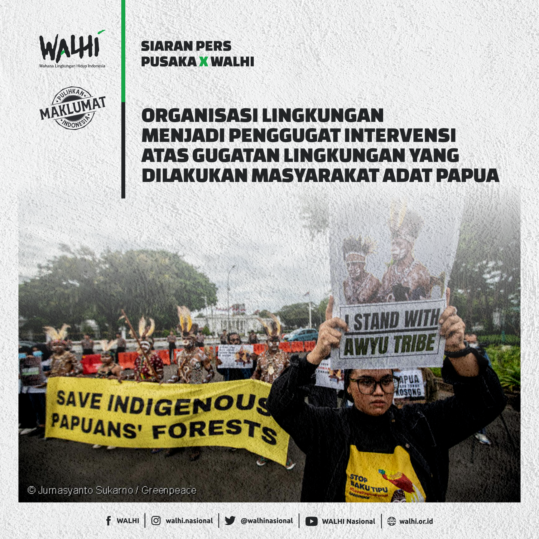 Organisasi Lingkungan Menjadi Penggugat Intervensi Atas Gugatan Lingkungan yang Dilakukan Masyarakat Adat Papua