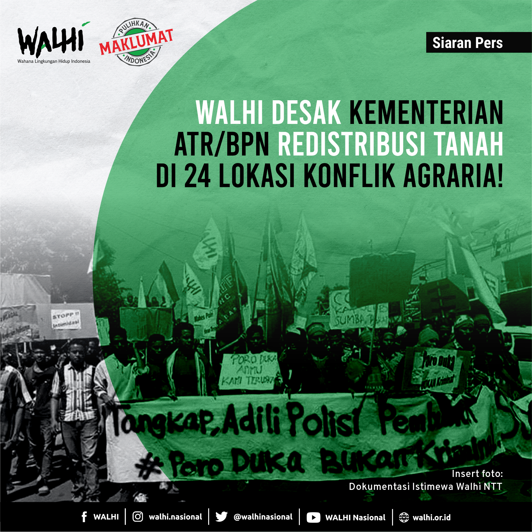 WALHI Desak Kementerian ATR/BPN Redistribusi Tanah di 24 Lokasi Konflik Agraria!