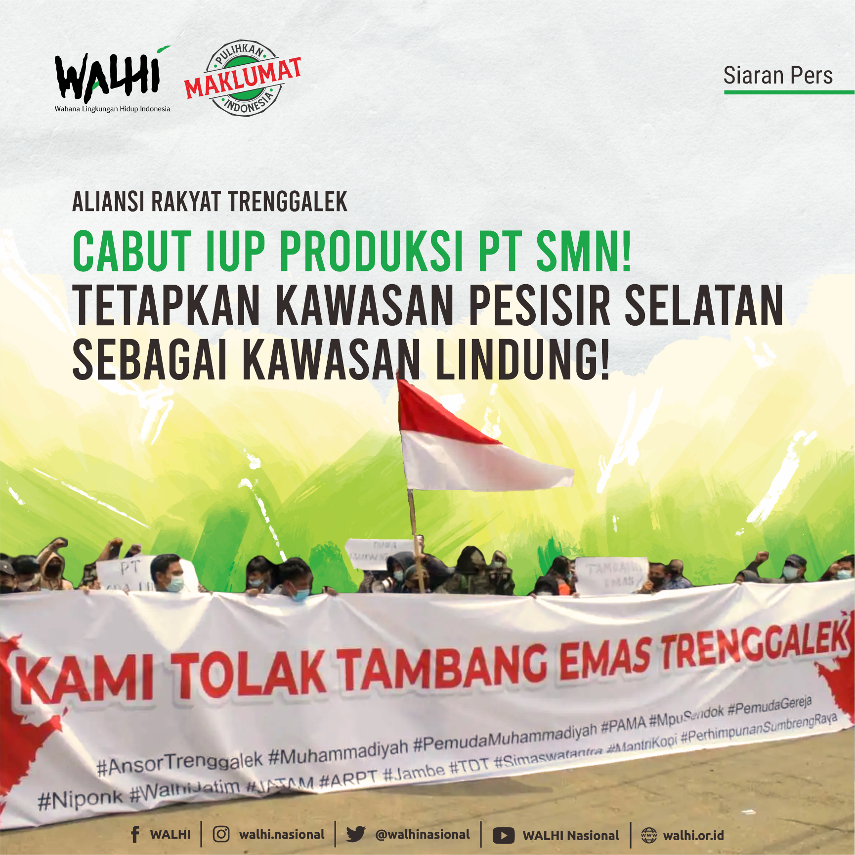 Cabut IUP Produksi PT SMN di Trenggalek dan Tetapkan Kawasan Pesisir Selatan Sebagai Kawasan Lindung