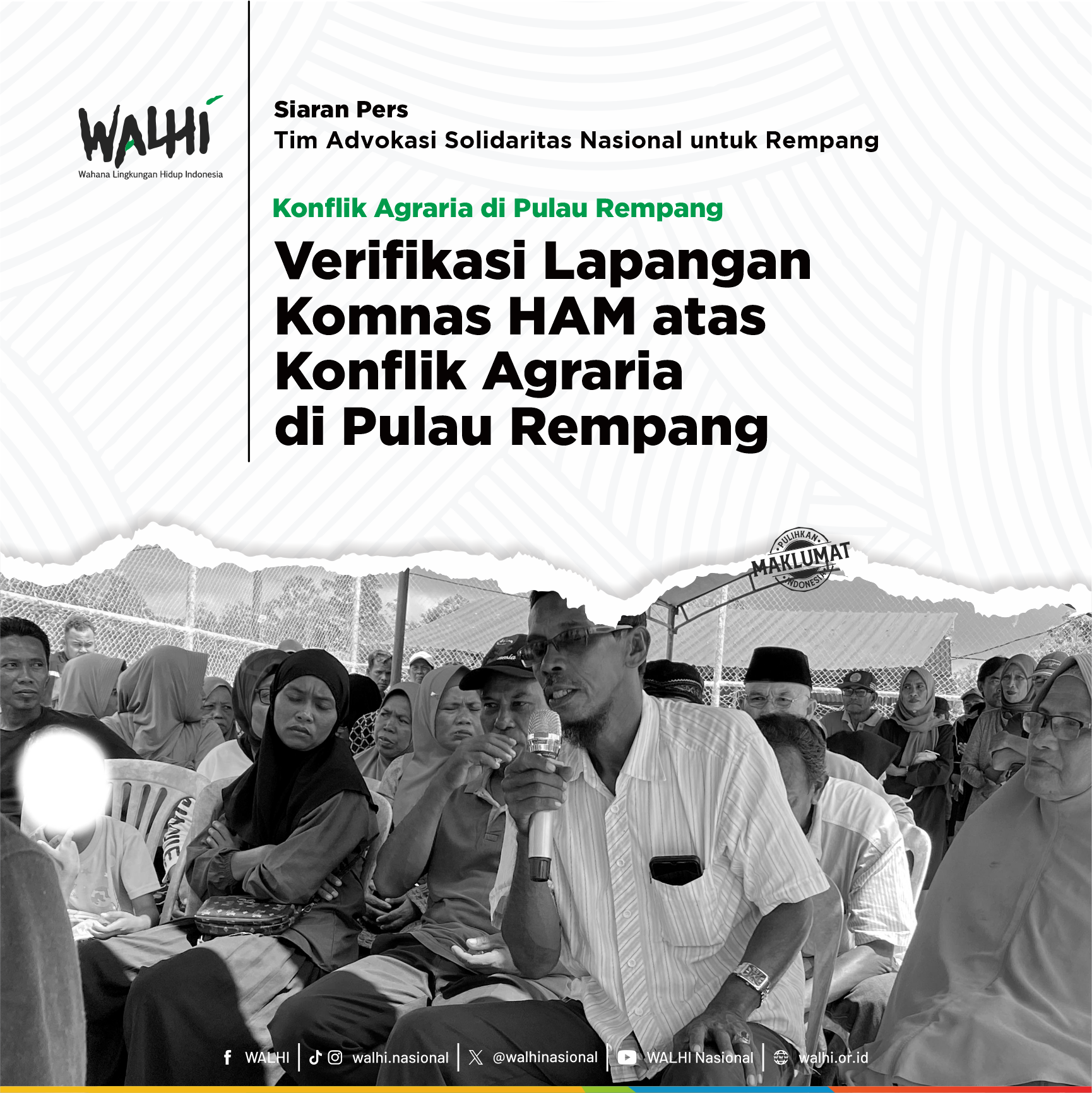 Verifikasi Lapangan Komnas HAM atas Konflik Agraria di Pulau Rempang