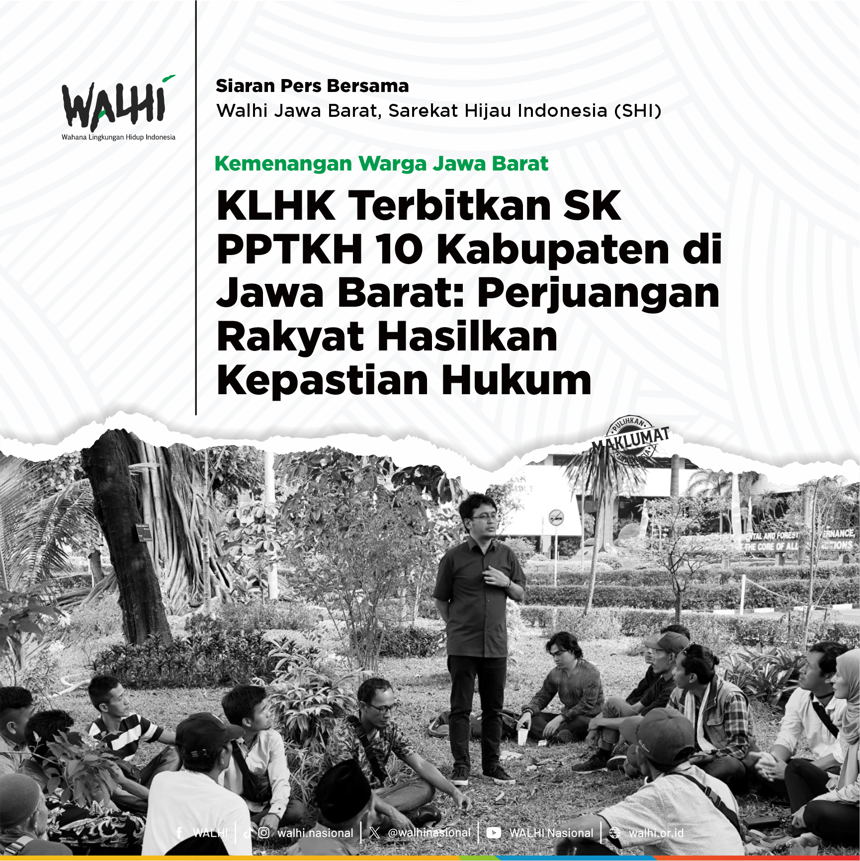KLHK Terbitkan SK PPTKH 10 Kabupaten di Jawa Barat: Perjuangan Rakyat Hasilkan Kepastian Hukum