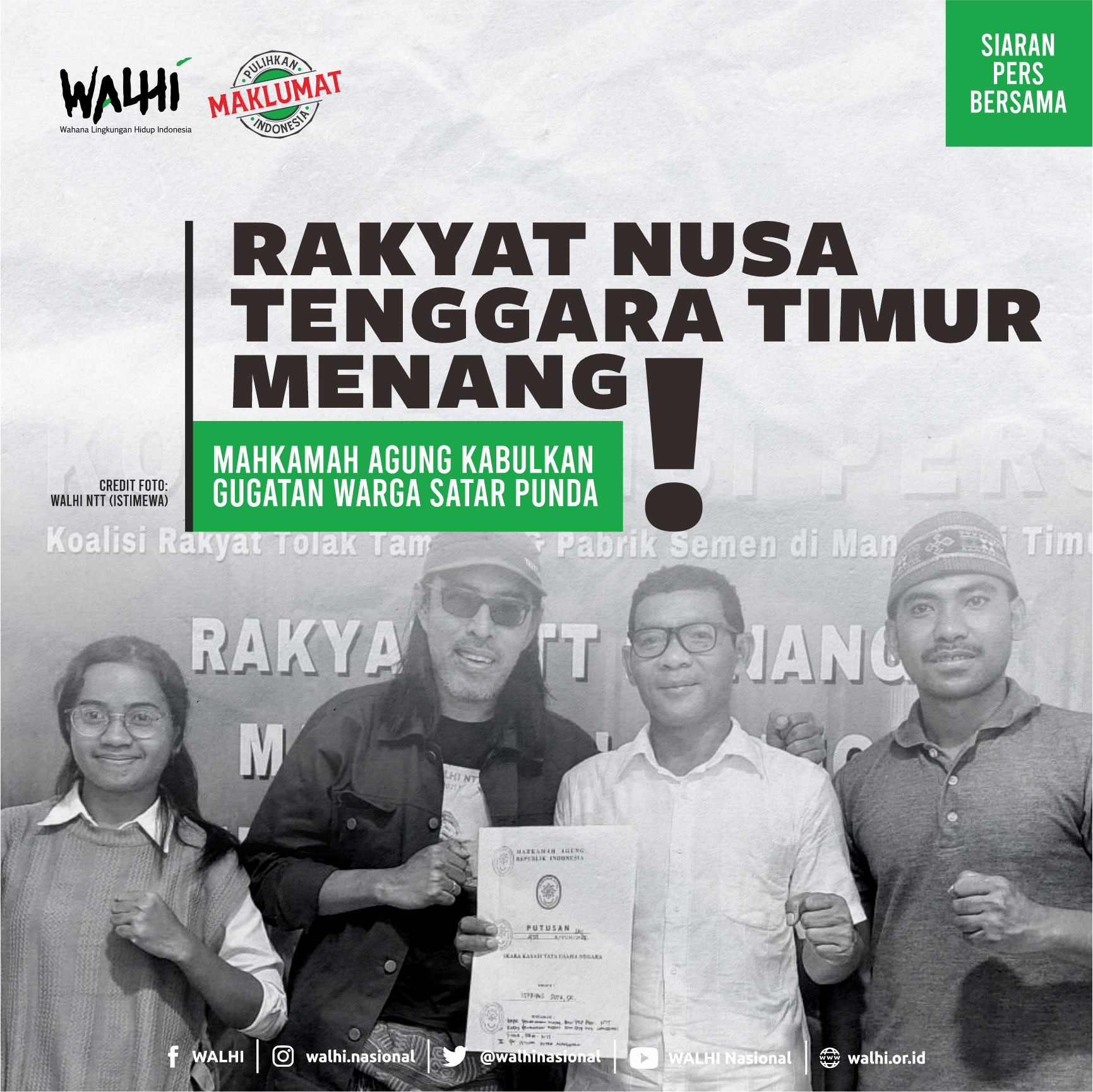 Rakyat Nusa Tenggara Timur Menang, Mahkamah Agung Kabulkan Gugatan Warga Satar Punda