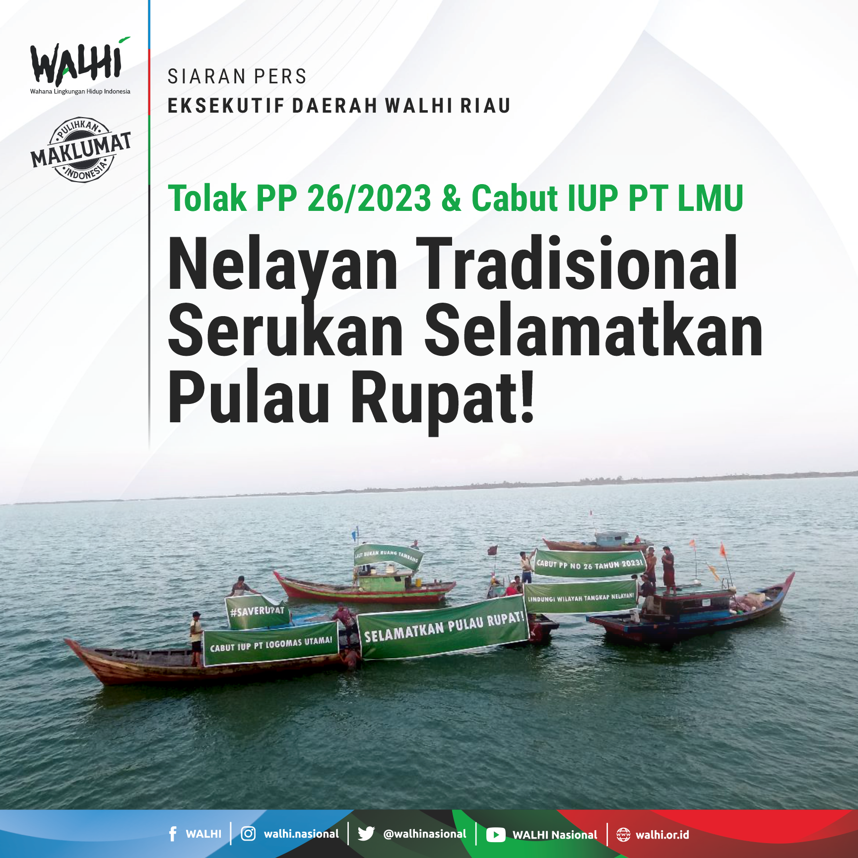Tolak PP 26/2023 dan Cabut IUP PT LMU: Nelayan Tradisional Serukan Selamatkan Pulau Rupat