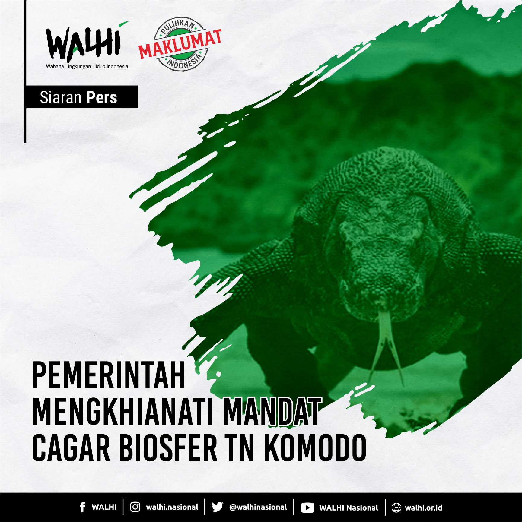 Pemerintah Mengkhianati Mandat Cagar Biosfer TN Komodo