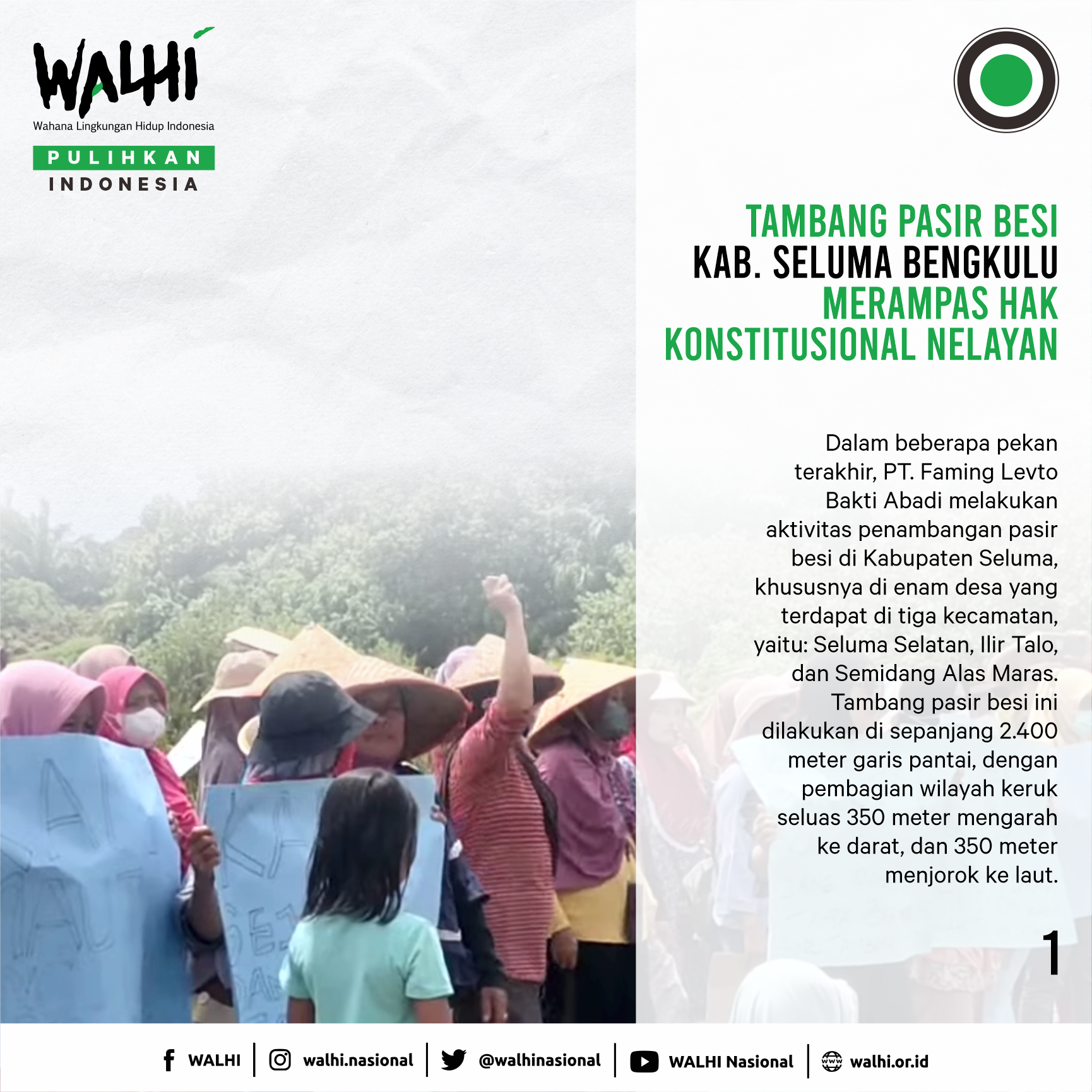 Tambang Pasir Besi Kab. Seluma Bengkulu Merampas Hak Konstitusional Nelayan