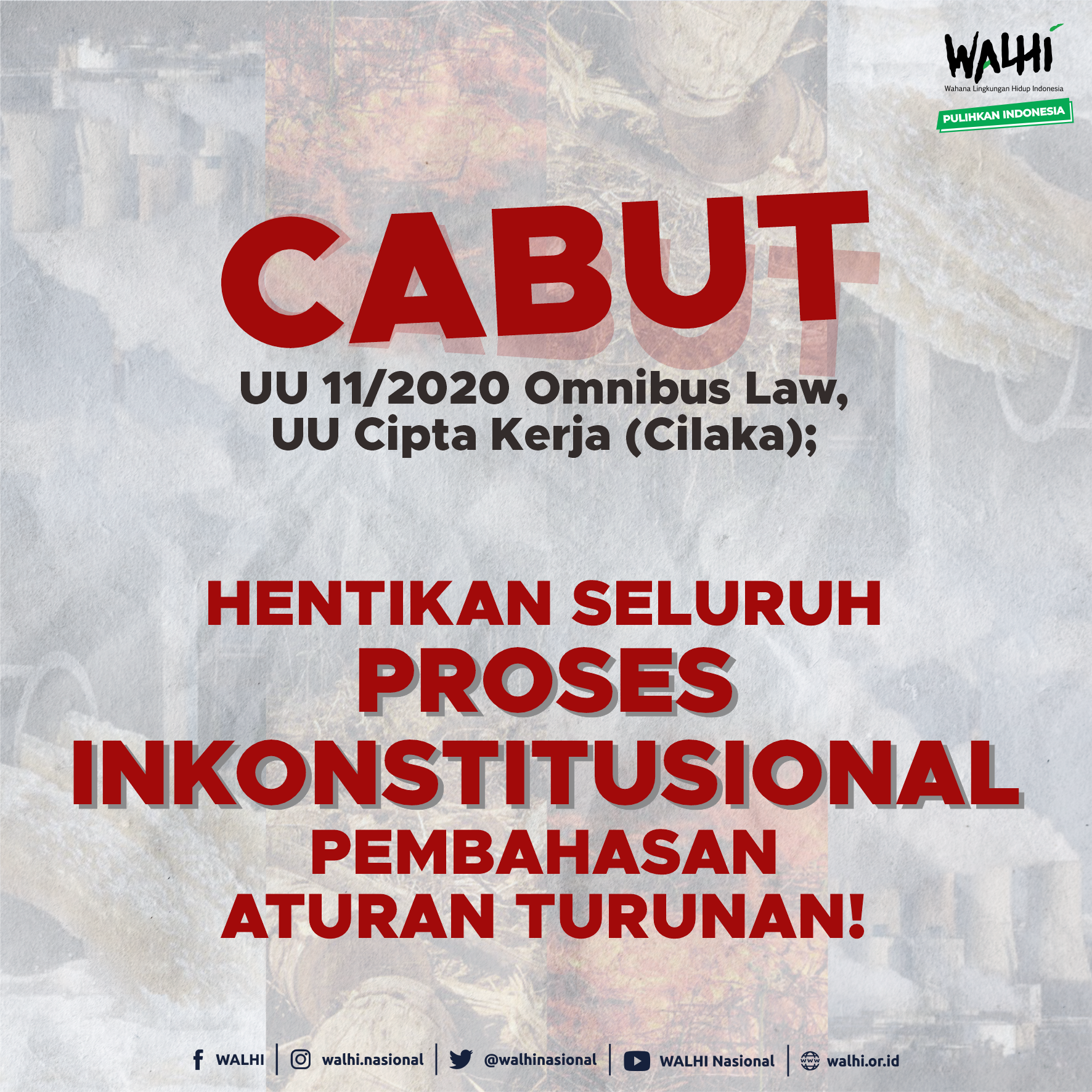 Cabut UU 11/2020 Omnibus Law