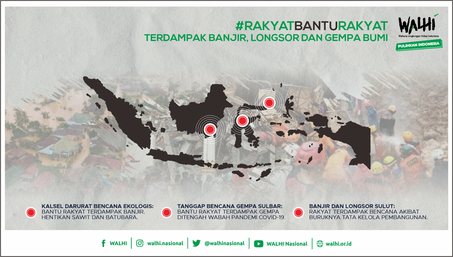 #RakyatBantuRakyat Terdampak Banjir, Longsor dan Gempa Bumi